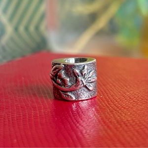 Authentic PANDORA Sterling Silver Poinsettia Floral Charm retired